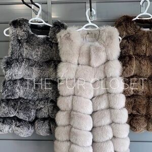 Luxury Silver Fox Fur Vest Size Small